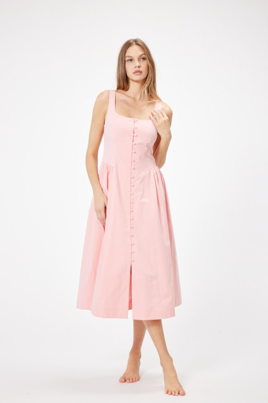 Dresses Sophie Rue | Lottie Button Dress In Pink