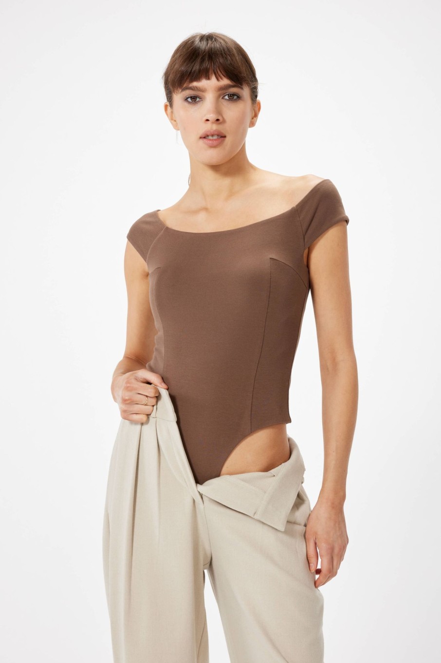 Tops Sophie Rue | Monroe Bodysuit In Brown