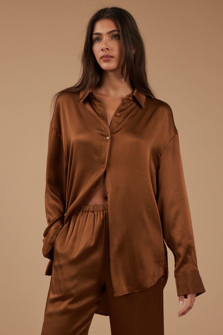 Tops Sophie Rue | Ames Easy Shirt In Cinnamon