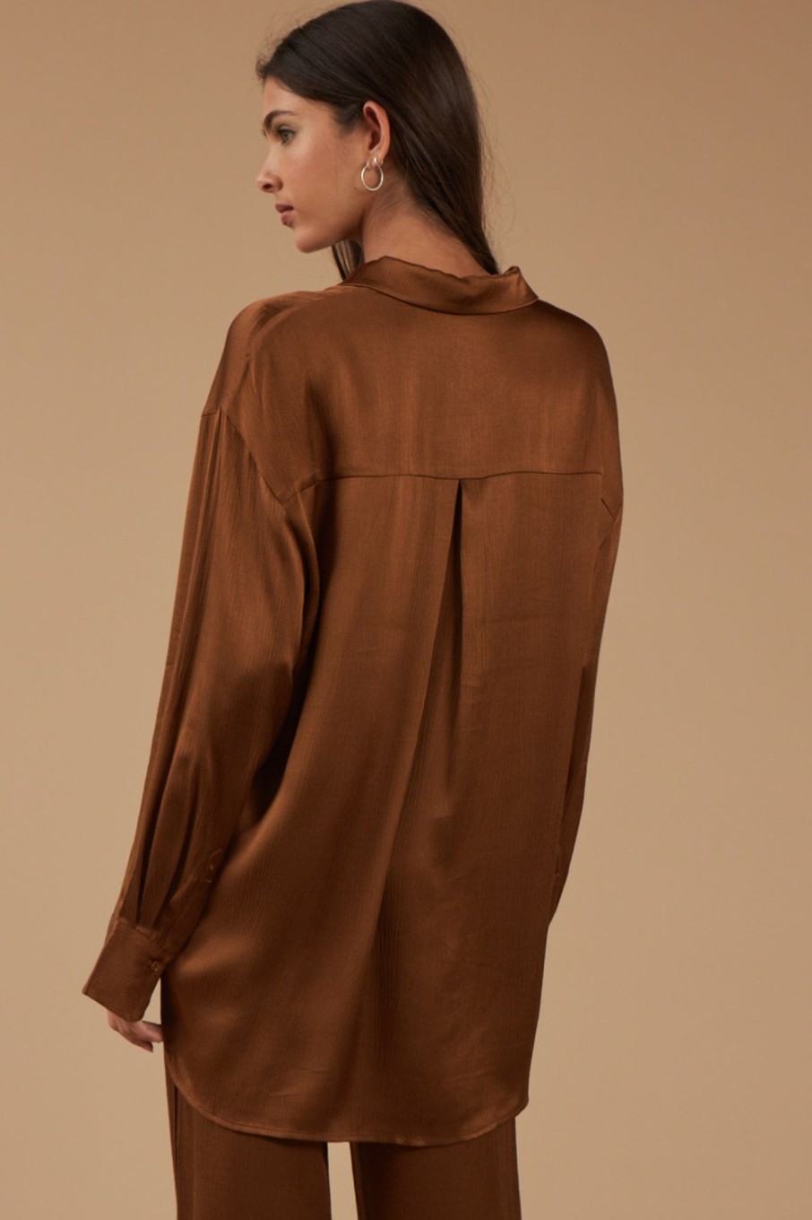 Tops Sophie Rue | Ames Easy Shirt In Cinnamon