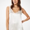 Tops Sophie Rue | Basic Satin Tank In Creme