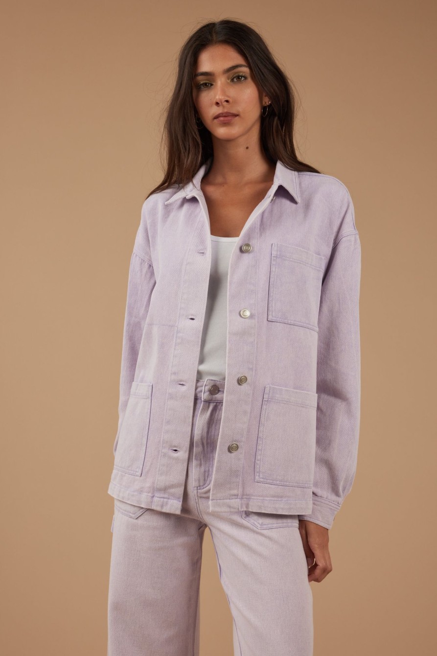 Outerwear Sophie Rue | Utility Jacket In Orchid Purple