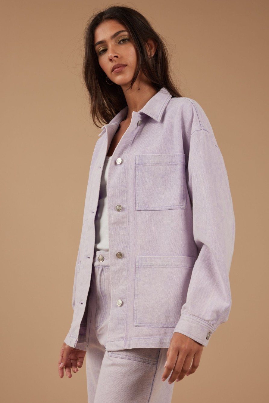 Outerwear Sophie Rue | Utility Jacket In Orchid Purple