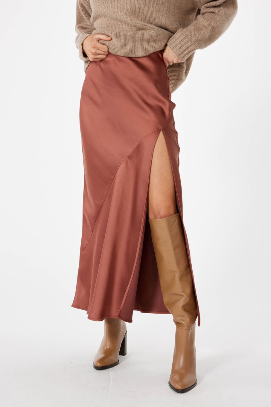 Bottoms Sophie Rue | Manhattan Skirt In Rust Brown