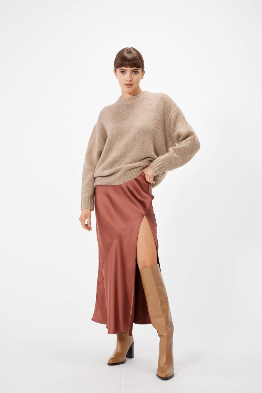 Bottoms Sophie Rue | Manhattan Skirt In Rust Brown