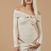 Tops Sophie Rue | Jacqueline Twist Ls Bodysuit In Taupe