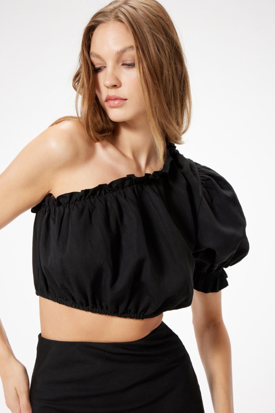 Tops Sophie Rue | Beni Asymmetrical Top In Black