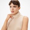 Tops Sophie Rue | Turtleneck Tank Bodysuit In Oatmeal