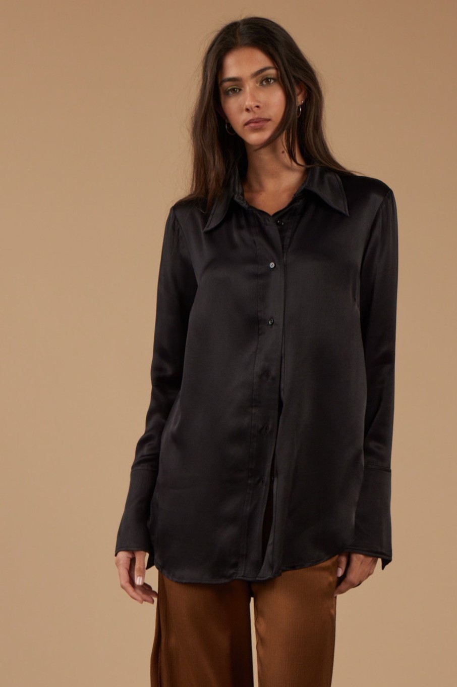 Tops Sophie Rue | The Night Shirt In Black