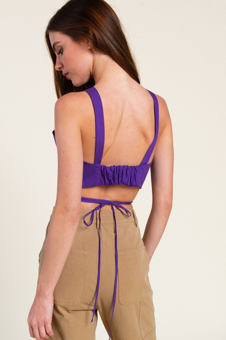 Tops Sophie Rue | Poplin Wrap Top In Purple