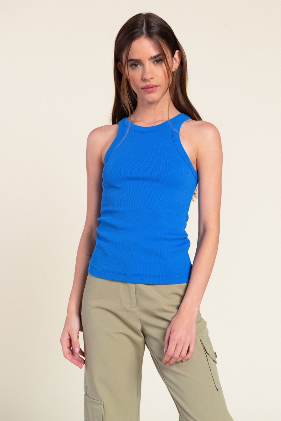 Tops Sophie Rue | Halter Racerback Tank In Capri