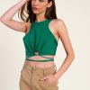 Tops Sophie Rue | Poplin Wrap Top In Meadow Green