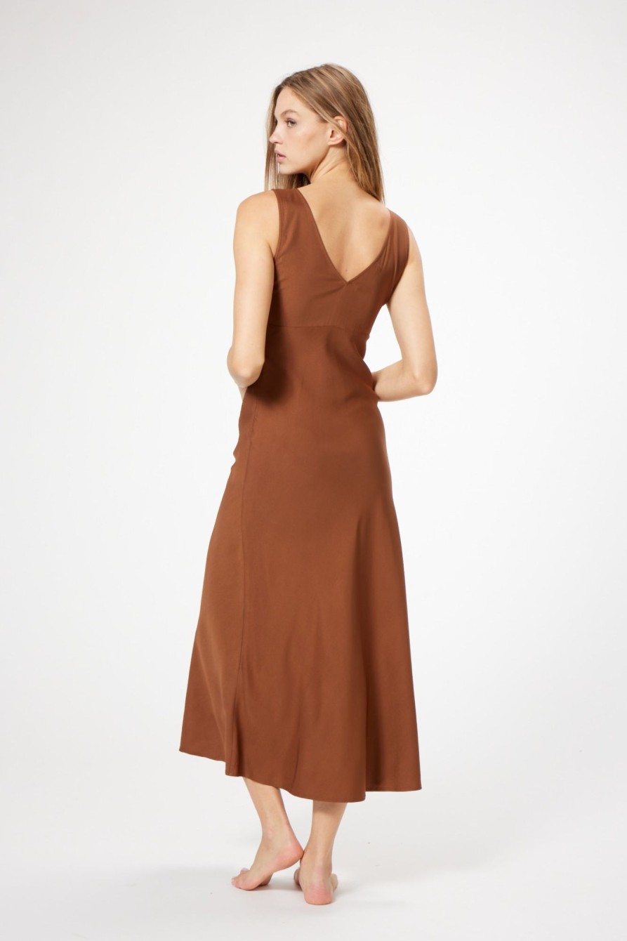 Dresses Sophie Rue | Beja Slit Dress In Brown