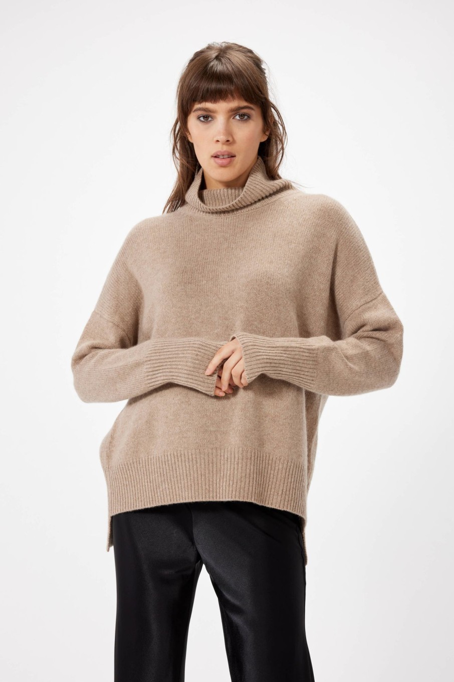 Knitwear Sophie Rue | Pullover Turtleneck Sweater In Mushroom