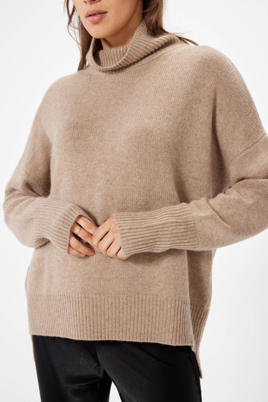 Knitwear Sophie Rue | Pullover Turtleneck Sweater In Mushroom