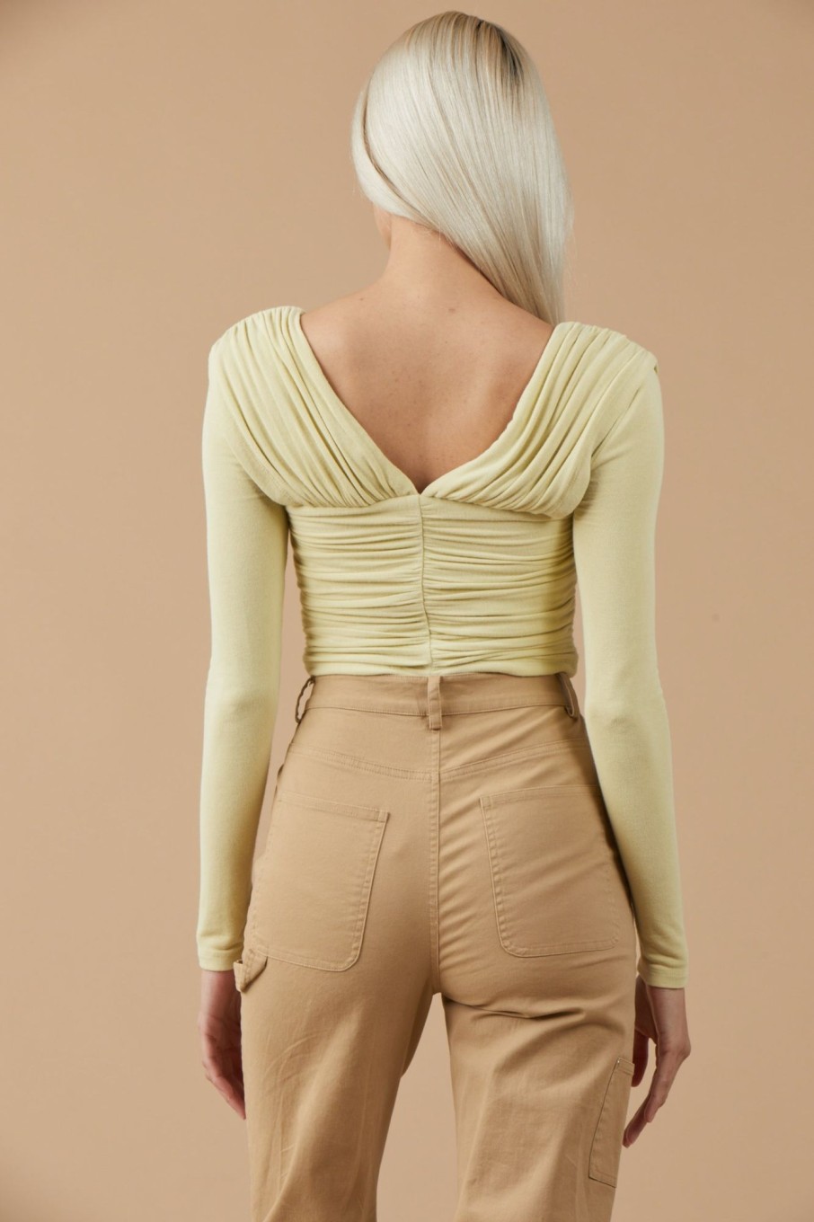 Tops Sophie Rue | Cari Ruched Top In Celery