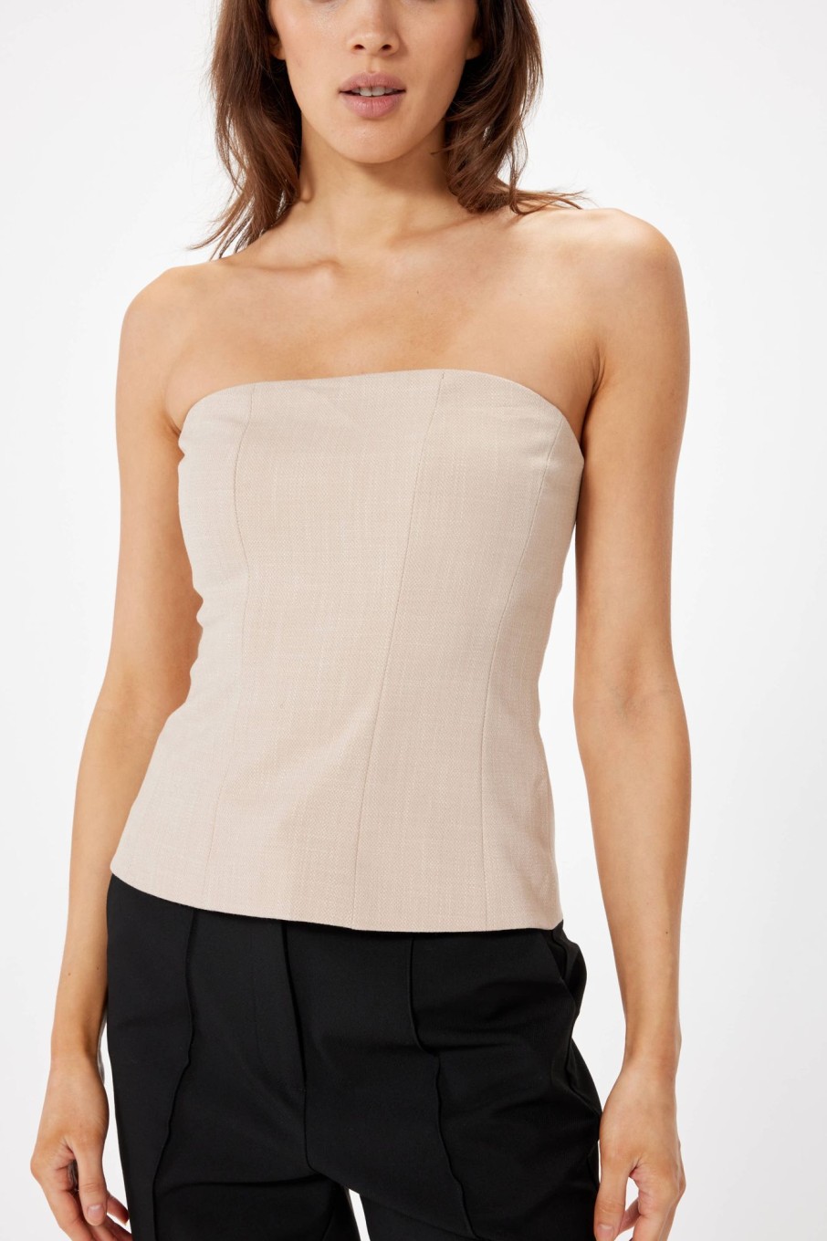 Tops Sophie Rue | Broome Strapless Top In Taupe