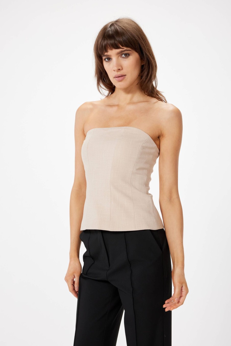 Tops Sophie Rue | Broome Strapless Top In Taupe