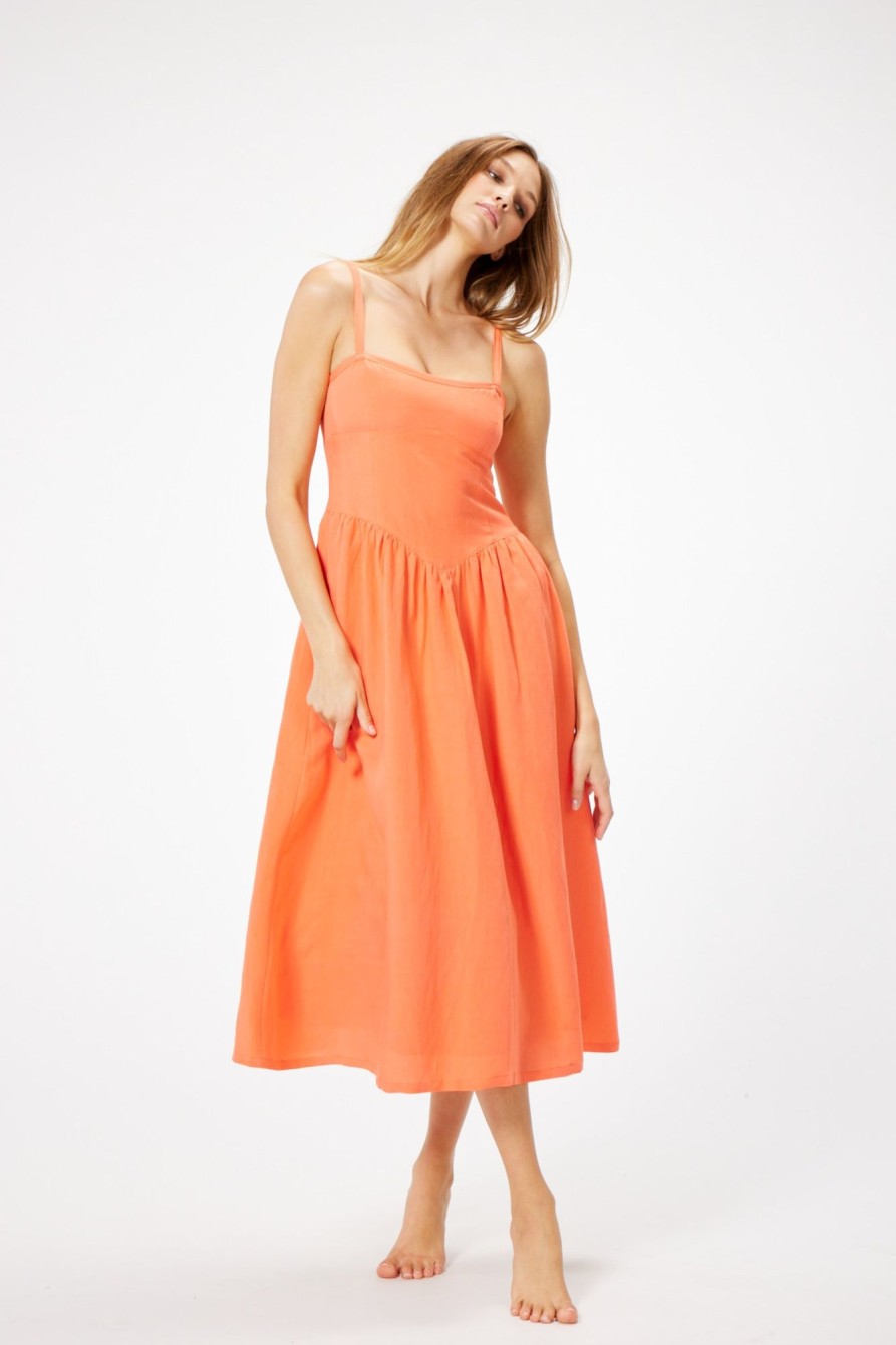 Dresses Sophie Rue | Vida Dress In Coral Orange