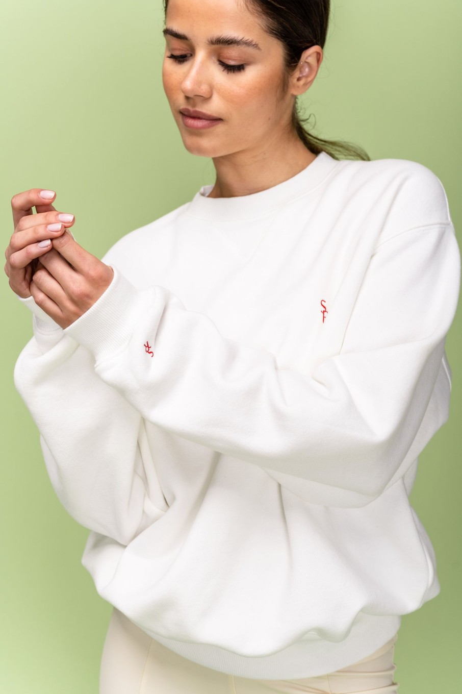 Tops Sophie Rue | Logo Pullover Sweatshirt In Off White