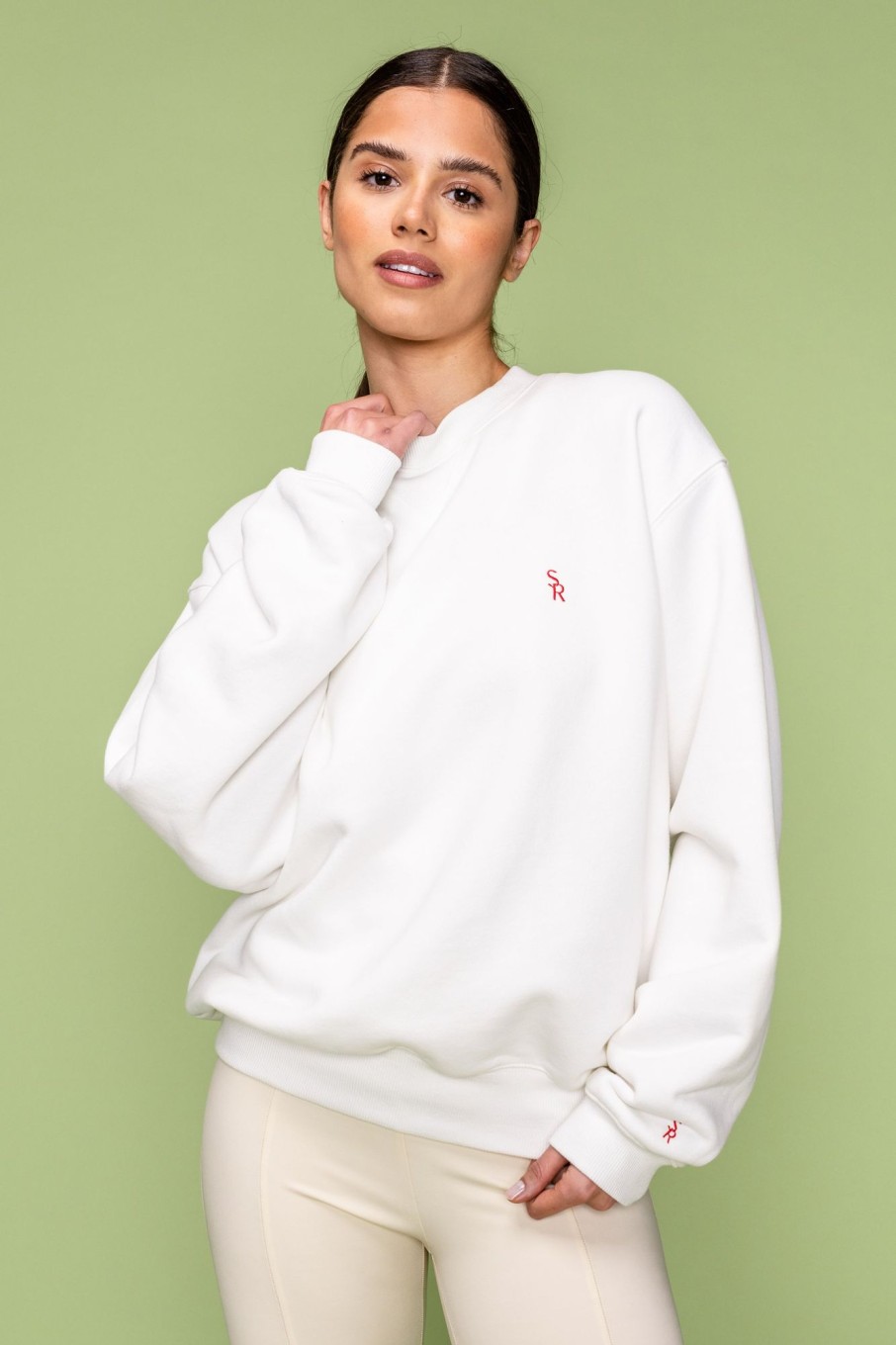 Tops Sophie Rue | Logo Pullover Sweatshirt In Off White