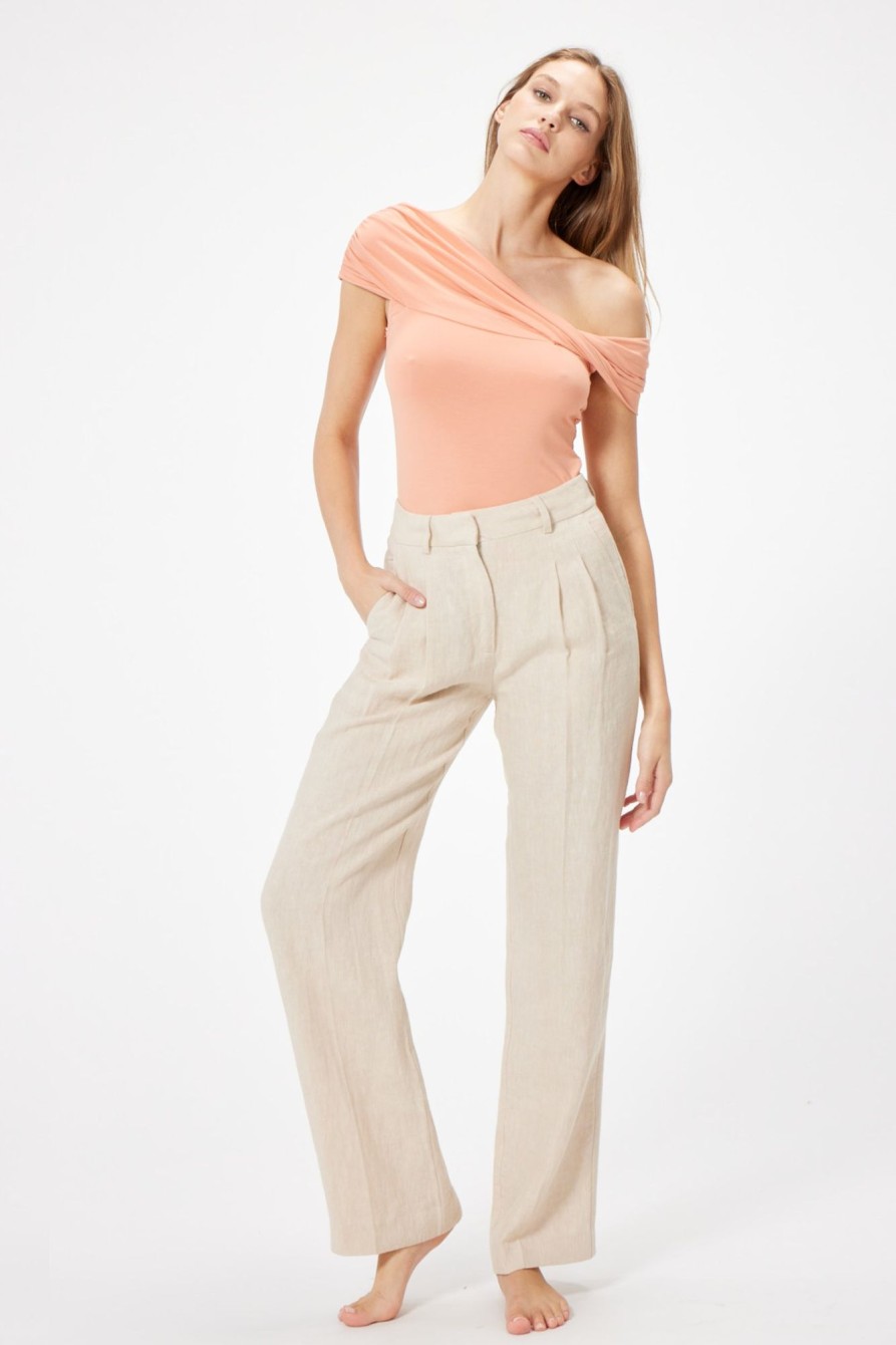 Bottoms Sophie Rue | Reise Linen Pant In Taupe