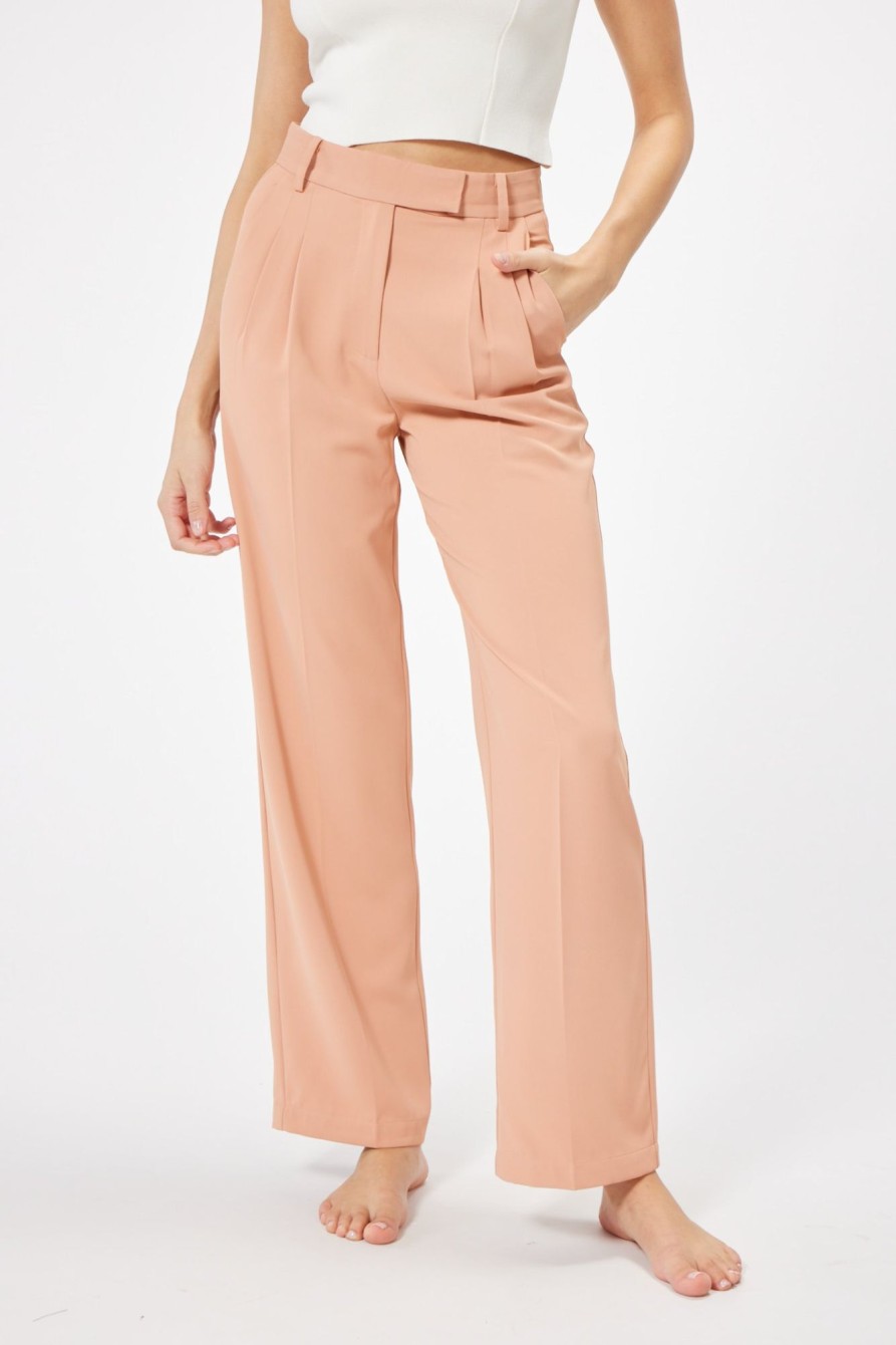 Bottoms Sophie Rue | Noelle Pleated Trouser In Dusty Papaya