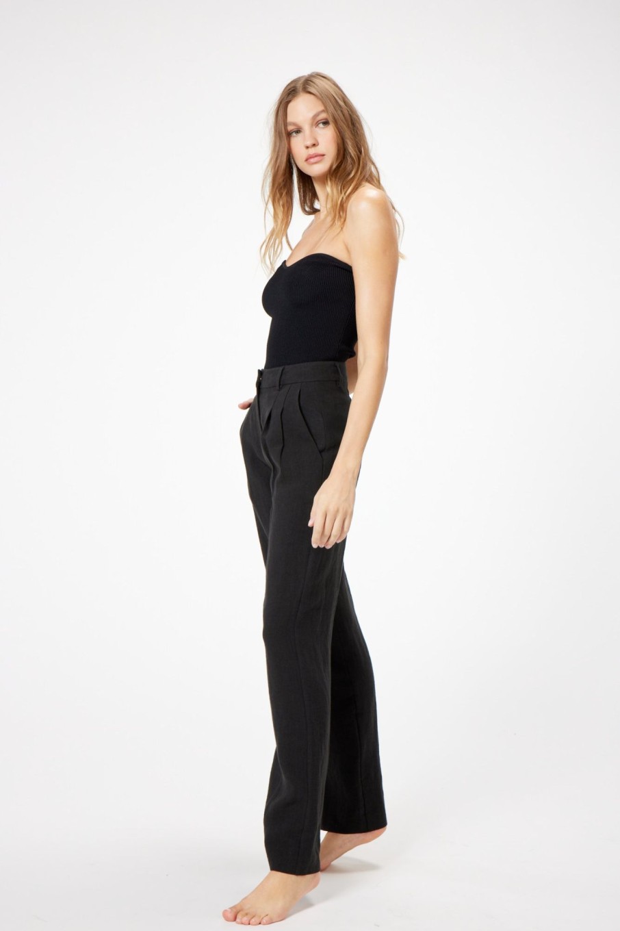 Bottoms Sophie Rue | Reise Linen Pant In Black