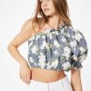 Tops Sophie Rue | Beni Asymmetrical Top In Navy Floral