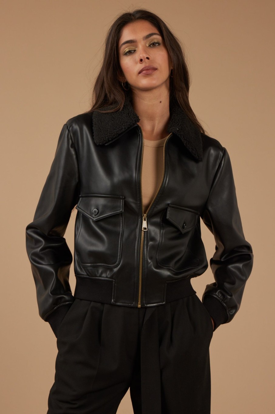 Outerwear Sophie Rue | Aviator Jacket In Black