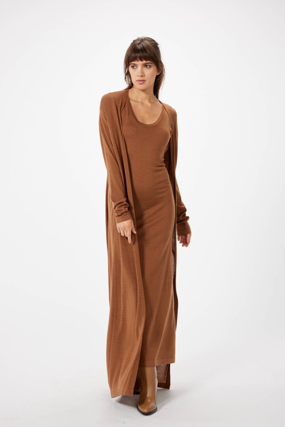 Knitwear Sophie Rue | Rumi Long Cardigan In Cinnamon