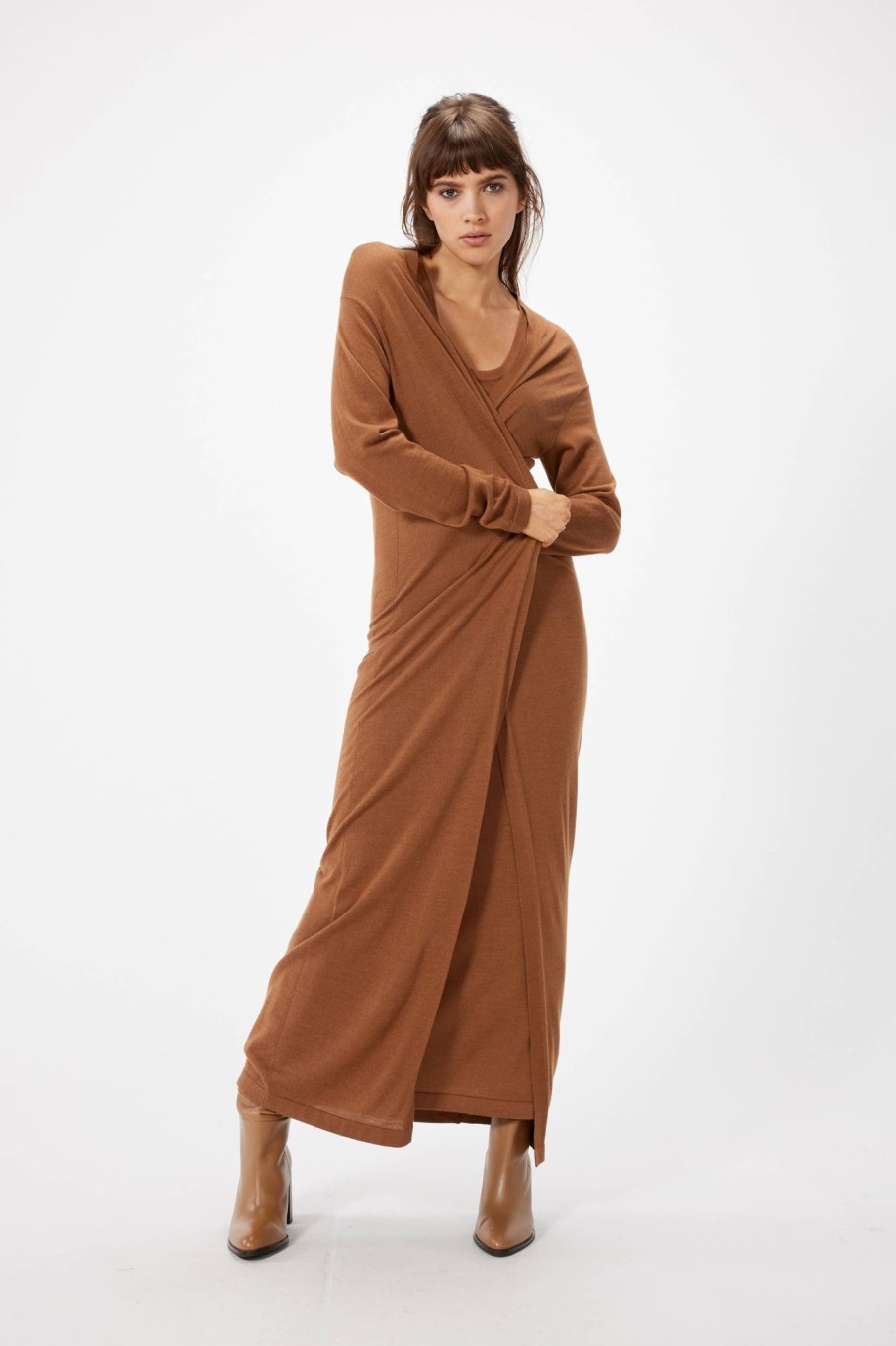 Knitwear Sophie Rue | Rumi Long Cardigan In Cinnamon