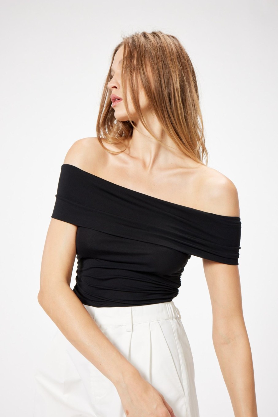 Tops Sophie Rue | Winona Off Shoulder Top In Black