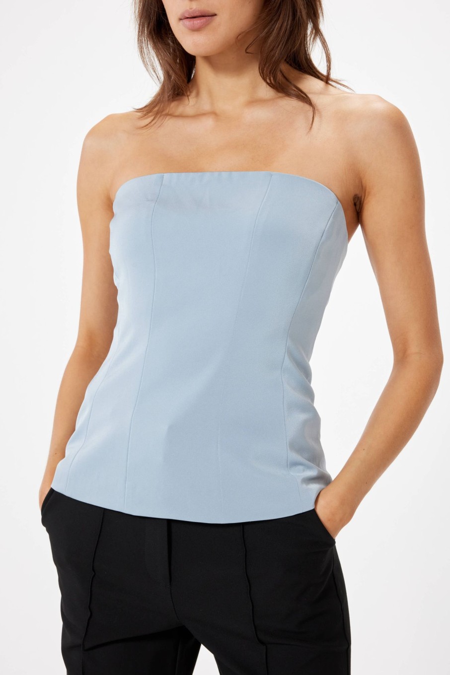 Tops Sophie Rue | Ro Strapless Top In Slate Blue