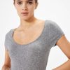 Tops Sophie Rue | Open Neck Long Tee In Heather Grey