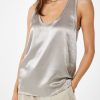 Tops Sophie Rue | Basic Satin Tank In Grey