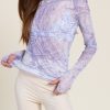 Tops Sophie Rue | Marble Mesh Top In Orchid Marble