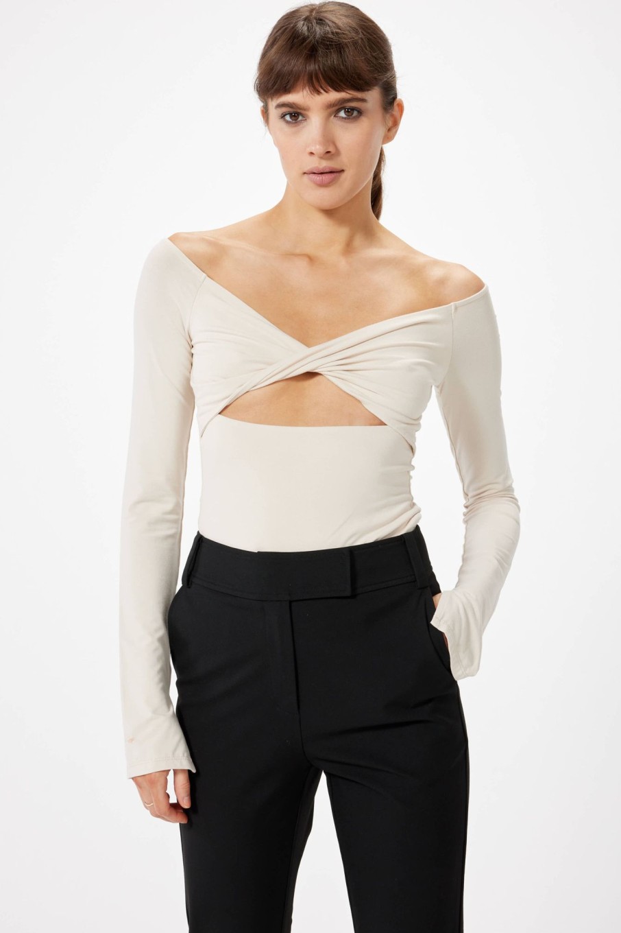 Tops Sophie Rue | Olympia Twist Top In Ecru