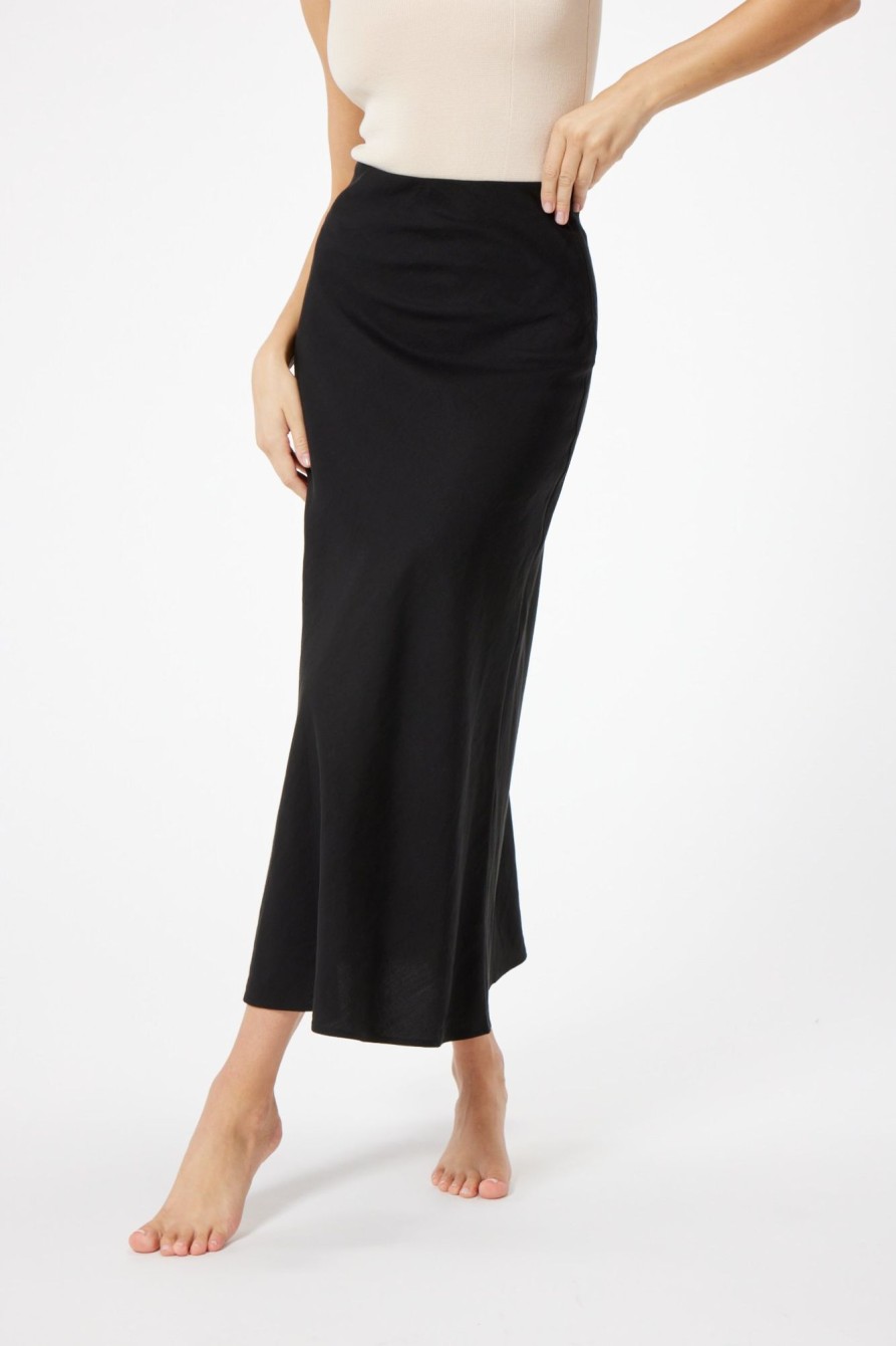 Bottoms Sophie Rue | Beni Linen Skirt In Black