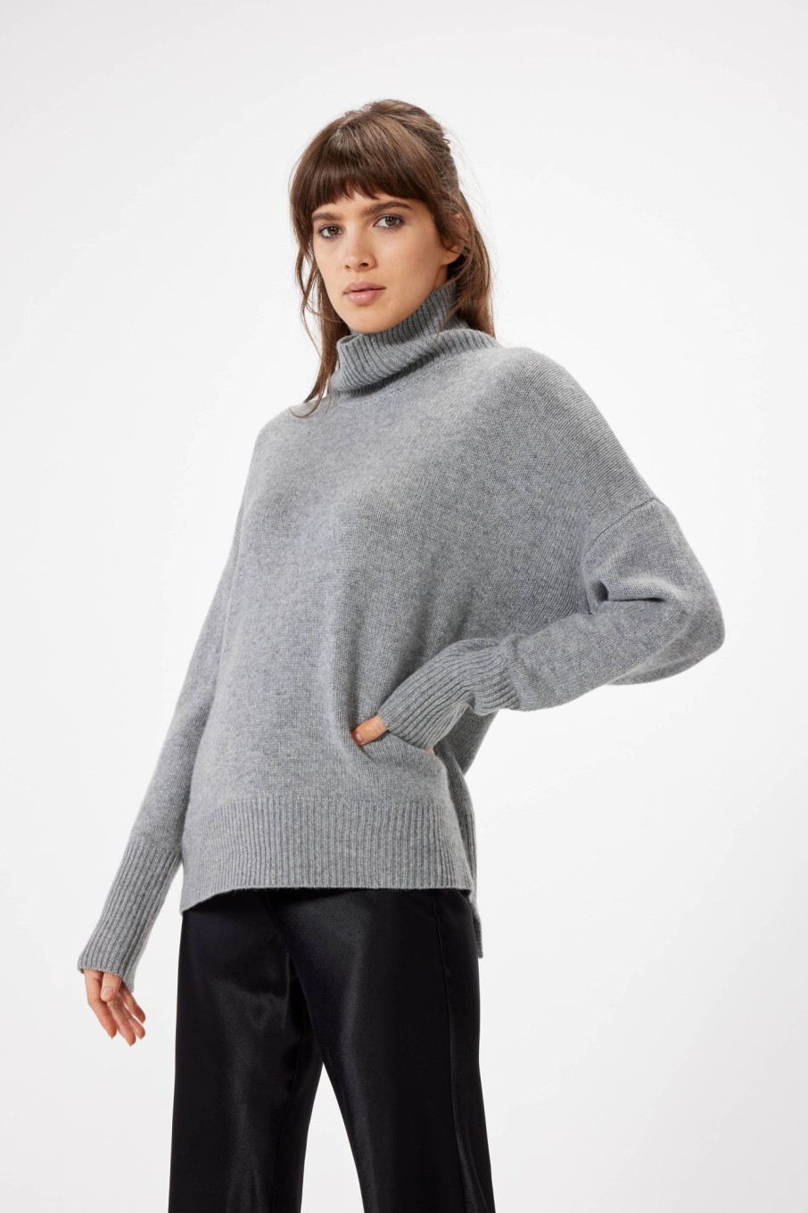 Knitwear Sophie Rue | Pullover Turtleneck Sweater In Heather Grey